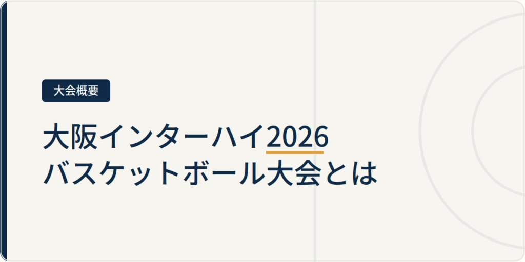 大阪インターハイ2026バスケットボール大会とは
